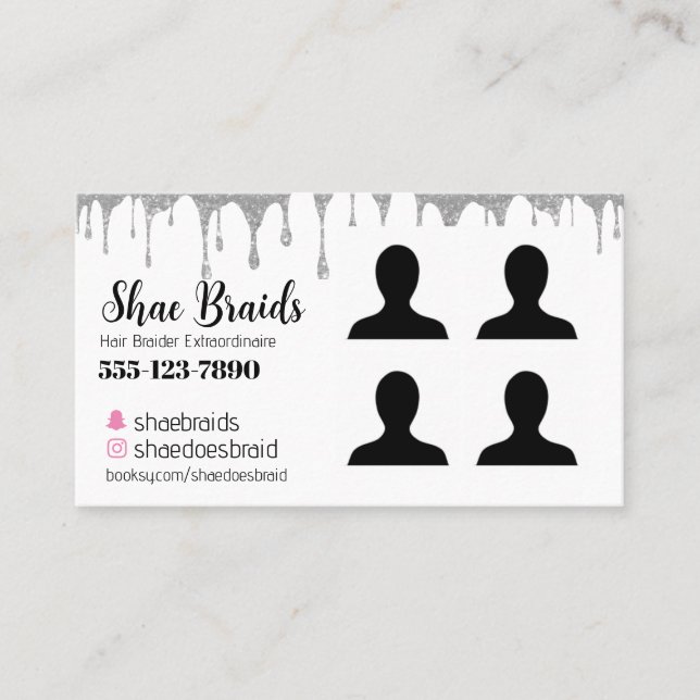 Braiding Photo Business Card (Front)