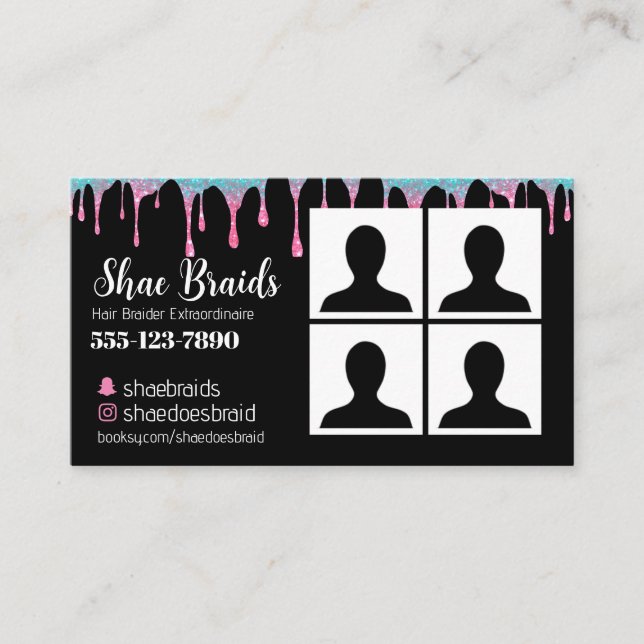 Braiding Photo Business Card (Front)