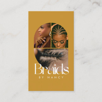 Braids Arch Photo Collage Qr Code Yellow Mustard Business Card