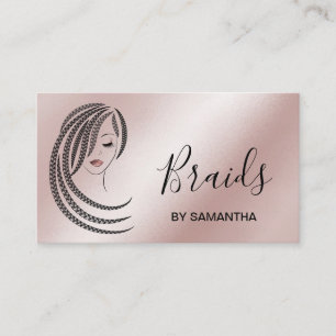 Braids Braided Hair Afro American Woman Business C Card