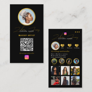 Braids Hair Influencer Photo Social Media QR Code Business Card