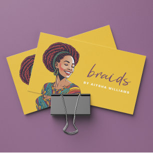 Braids Hair Stylist Modern Retro Business Card