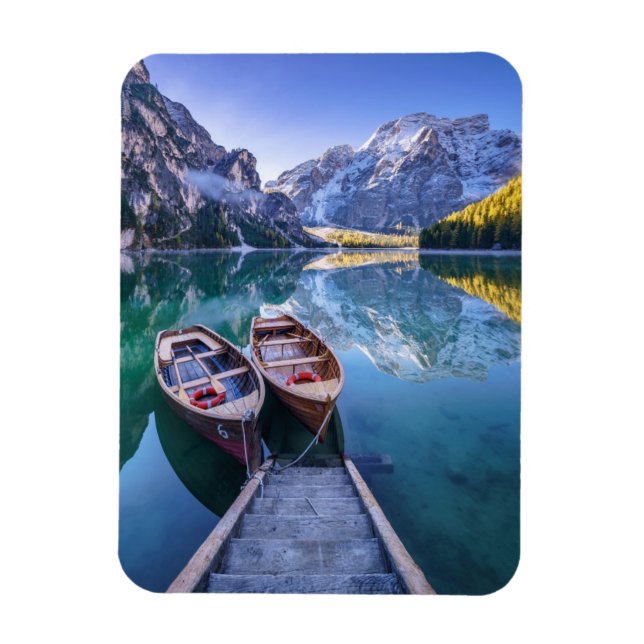 Braies Lake | Dolomite Alps, Italy Magnet (Vertical)