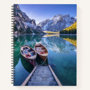 Braies Lake Dolomite Alps, Italy Notebook