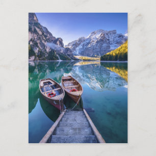 Braies Lake   Dolomite Alps, Italy Postcard