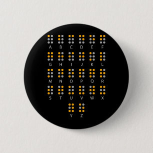 Braille Alphabet Blind Art 6 Cm Round Badge
