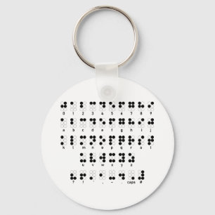 Braille alphabet blind letters symbol key ring