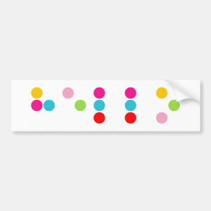 Braille blind language alphabet letters hello text bumper sticker
