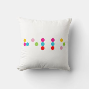 Braille blind language alphabet letters hello text cushion