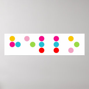 Braille blind language alphabet letters hello text poster