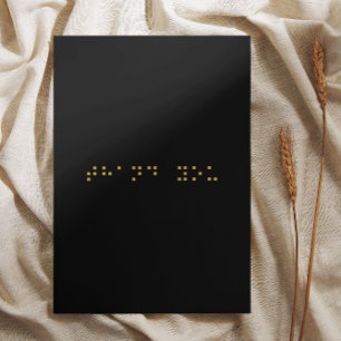 Braille Code Thank you card