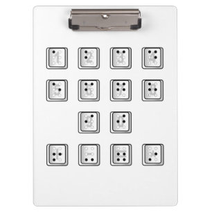 Braille Computer Key Numbers Clipboard