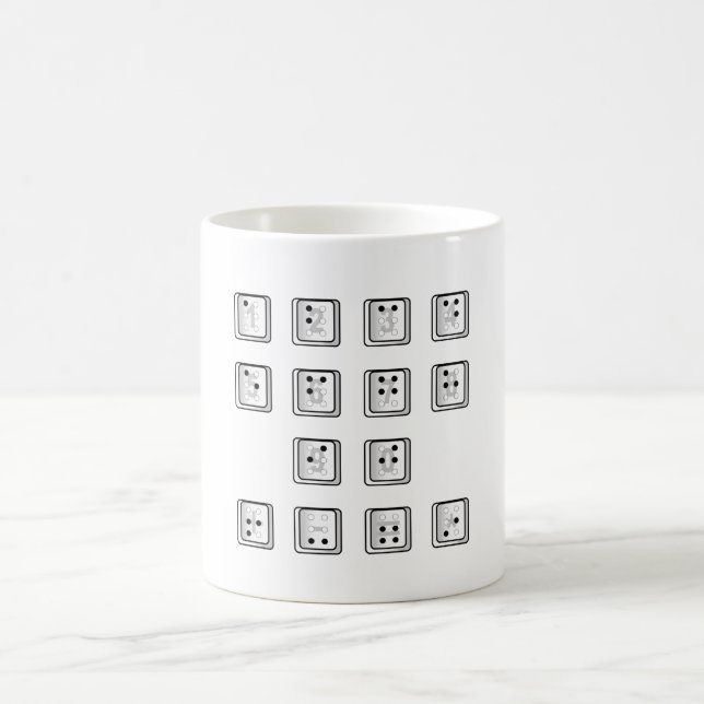 Braille Computer Key Numbers Coffee Mug (Center)