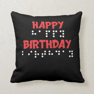 Braille Dots - Happy Birthday t-shirt Blind Cushion