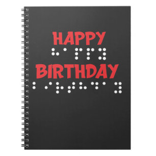 Braille Dots - Happy Birthday t-shirt Blind Notebook