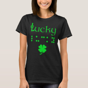 Braille Shirt Lucky St Patricks Day Gifts Blind Aw