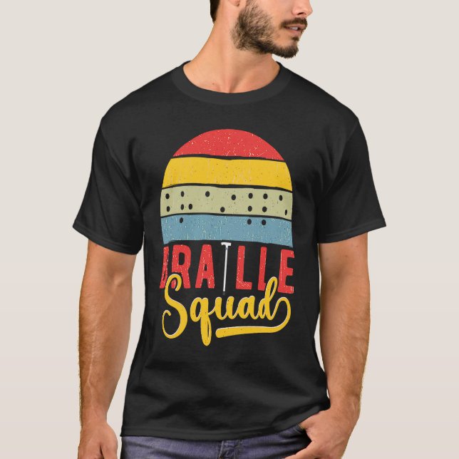 Braille Squad Retro Sunset Blindness T-Shirt (Front)