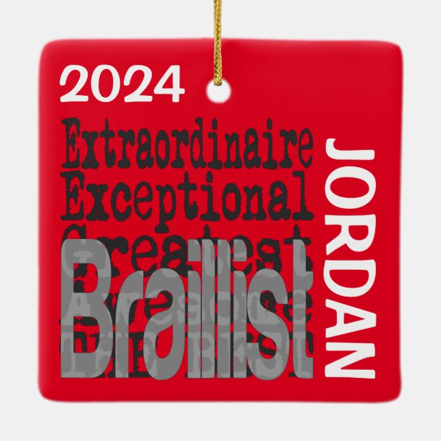Braillist Extraordinaire CUSTOM Ceramic Ornament (Back)