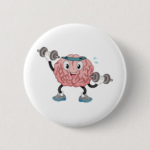 Brain ! 6 cm round badge