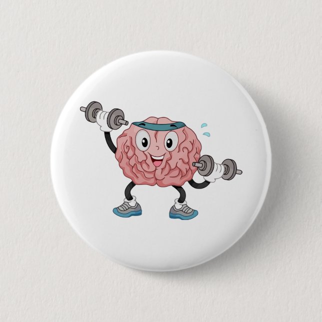 Brain ! 6 cm round badge (Front)