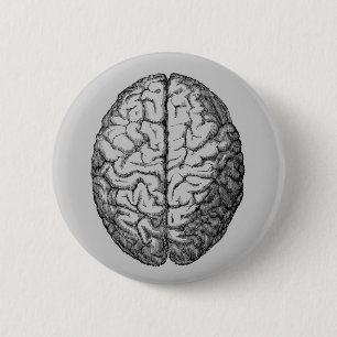 Brain 6 Cm Round Badge