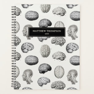 Brain Anatomy Biology Antique Illustrations Planner