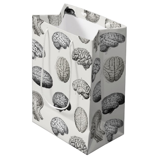 Brain Anatomy Biology Illustrations Medium Gift Bag (Front Angled)