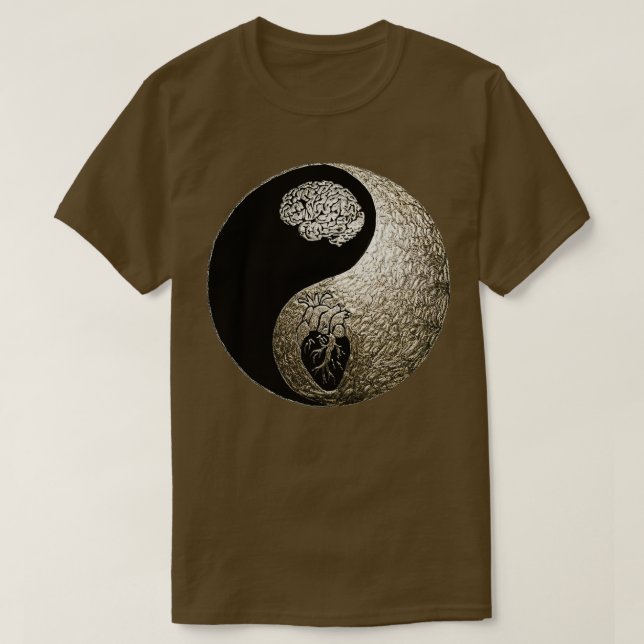 Brain and heart yin yang  T-Shirt (Design Front)