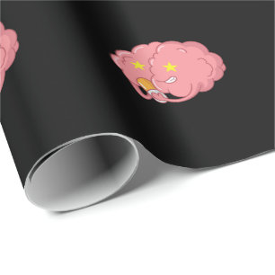 brain and placebo tablet wrapping paper