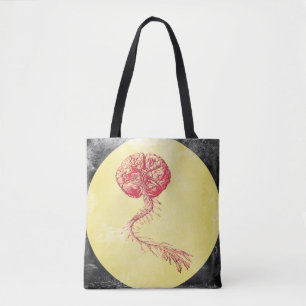 Brain and Spine Human Anatomy Vintage Pop Art Tote Bag