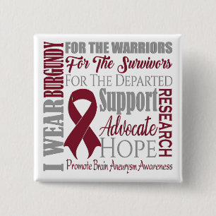 Brain Aneurysm Awareness 15 Cm Square Badge