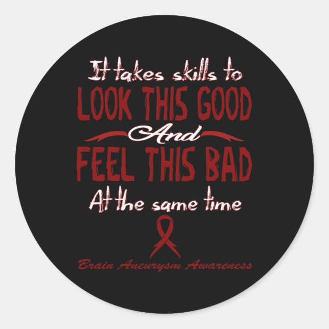 Brain Aneurysm Awareness 3 Classic Round Sticker (Front)