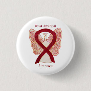 Brain Aneurysm Awareness Angel Ribbon Art Pin