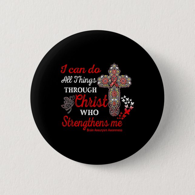 Brain Aneurysm Awareness Brain Aneurysm Warrior Ch 6 Cm Round Badge (Front)
