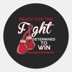 Brain Aneurysm Awareness Burgundy Butterfly Classic Round Sticker