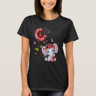 Brain Aneurysm Awareness Burgundy Hippie Sunflower T-Shirt