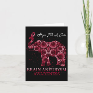 Brain Aneurysm Awareness Burgundy Ribbon Card