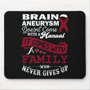 Brain Aneurysm Awareness Burgundy Ribbon Family Su Mouse Pad
