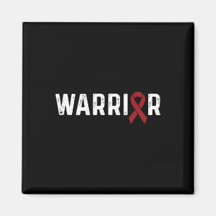 Brain Aneurysm Awareness Burgundy Ribbon Warrior  Magnet
