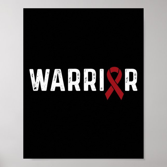Brain Aneurysm Awareness Burgundy Ribbon Warrior  Poster (Front)