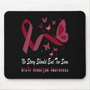 Brain Aneurysm Awareness Butterfly Burgundy Ribbon Mouse Pad