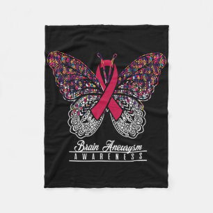 Brain Aneurysm Awareness Butterfly Lovers Gifts Fleece Blanket