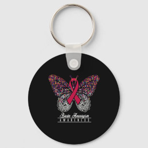 Brain Aneurysm Awareness Butterfly Lovers Gifts Key Ring