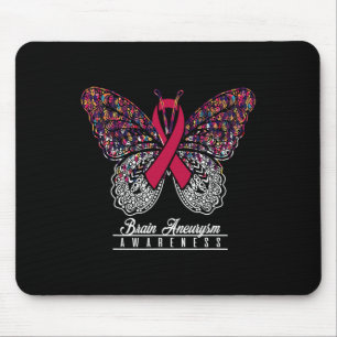 Brain Aneurysm Awareness Butterfly Lovers Gifts Mouse Pad