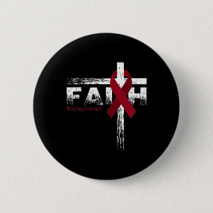 Brain Aneurysm Awareness Christian Faith and Cross 6 Cm Round Badge