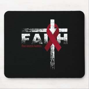 Brain Aneurysm Awareness Christian Faith and Cross Mouse Pad