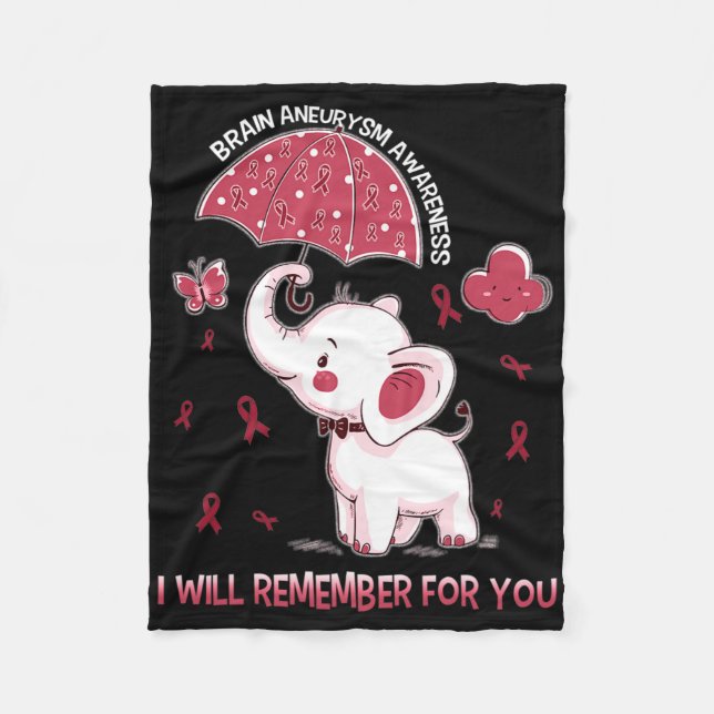 Brain Aneurysm Awareness Elephant 1  Fleece Blanket (Front)