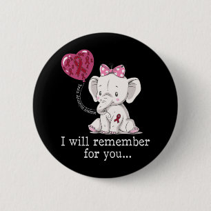 Brain Aneurysm Awareness Elephant 6 Cm Round Badge
