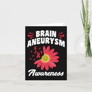 Brain Aneurysm Awareness Flower Ribbon Support Gra Card