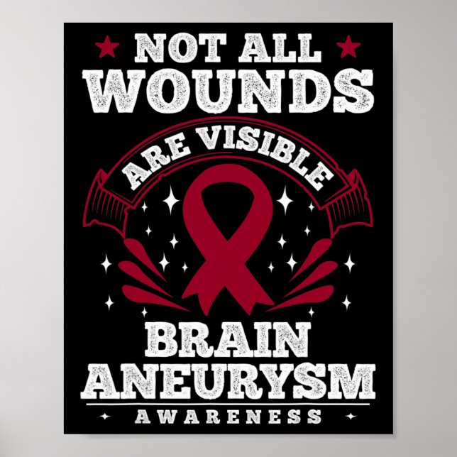 Brain Aneurysm Awareness Gift - Not All Wounds Are Poster (Front)